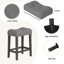 Ensemble de table de bar 4 pièces avec prise de courant, ensemble de table de bar et de chaises, ensemble de table de bar avec 3 tabourets rembourrés pour le salon, la salle à manger et la salle de jeux-270974466-270974477