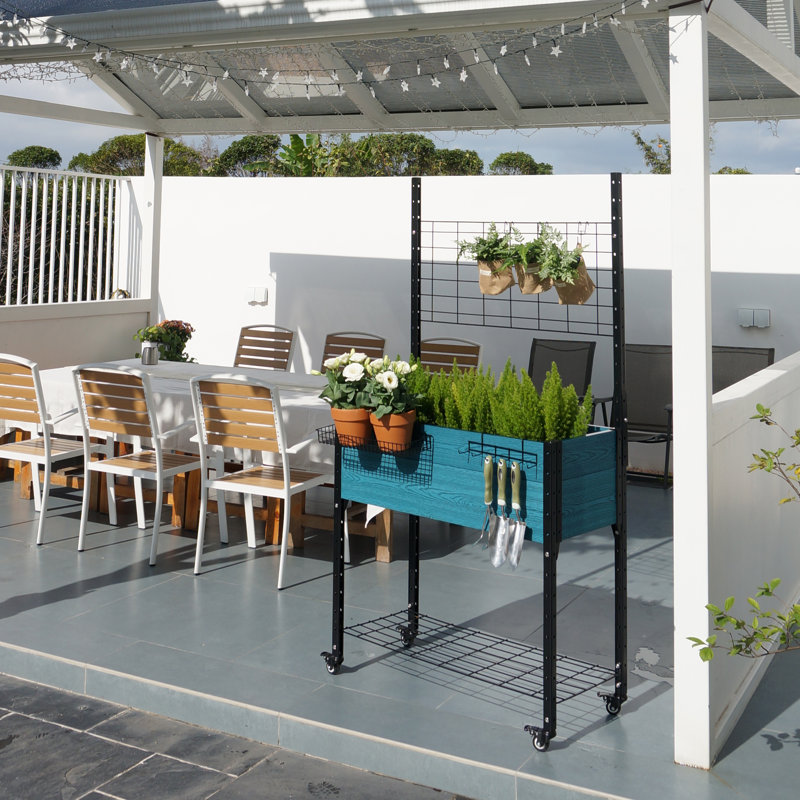 Self-Watering Elevated Planter with Trellis