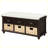 Rustic Storage Bench with 3 Drawers and 3 Rattan Baskets for Living Room, Entryway-688422002