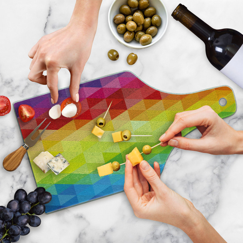 Multicolore planche à découper en verre trempé Ambesonne