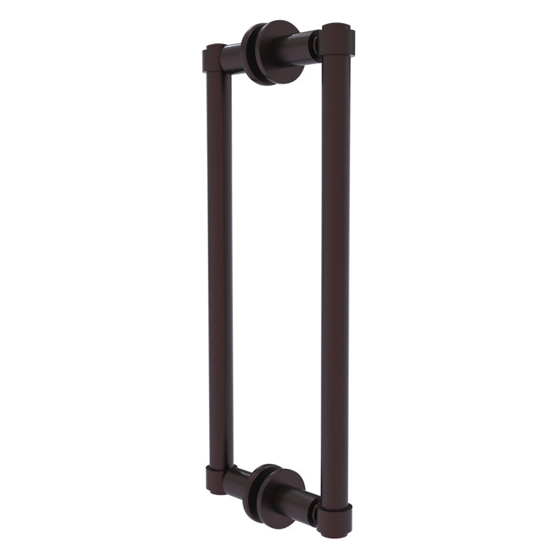 Poignée de porte de douche contemporaine 12 "dos à dos, Bronze antique