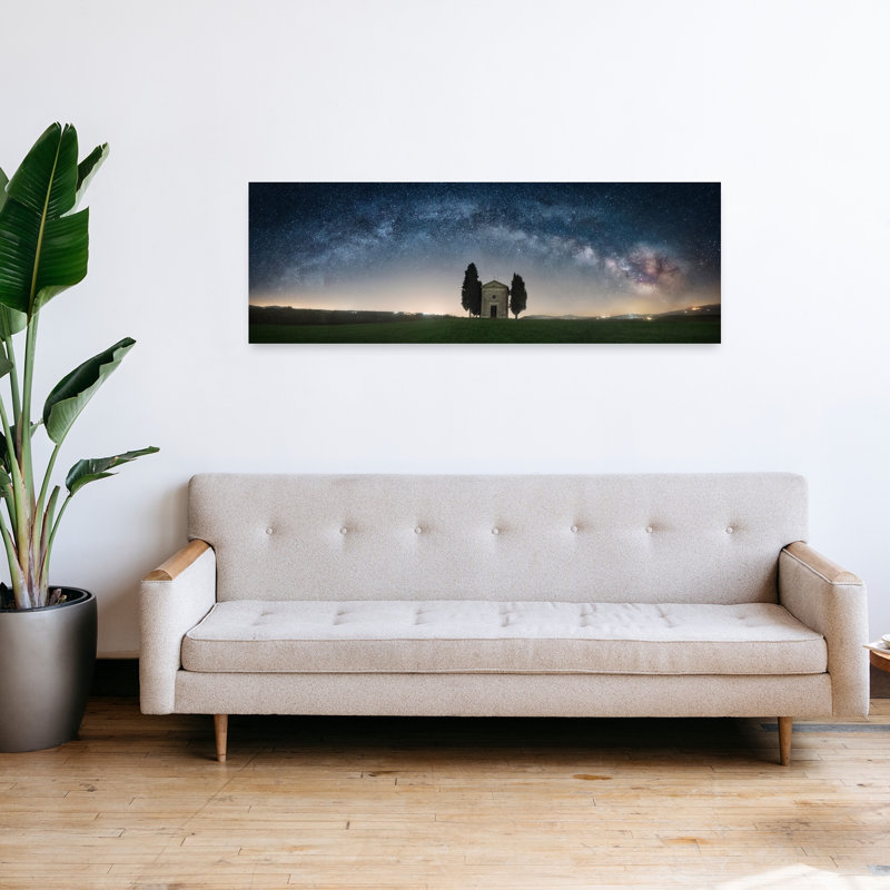 Starry Tuscan Chapel 1 Piece Wrapped Canvas Panoramic Wall Art, 40.64 cm H x 121.92 cm W