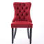 2 pièces de chaises de salle à manger rembourrées en velours, bourgogne. Style élégant, coussin éponge à rebond élevé, base en bois massif Classic 2, siège confortable, pieds-240074594