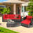 6 - Person Patio Conversation Set with Cushions-1864127763