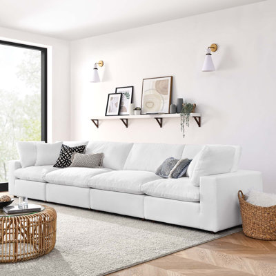 Modholic Haven 4 Seater Sectional Sofa, White