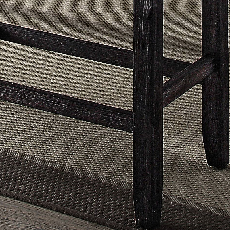 Banc d'entrée gris patiné avec structure en bois massif rembourrée de mousse