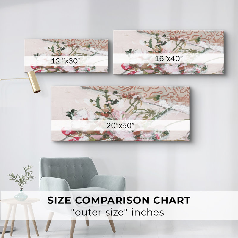 Blooming Sweetness I - Toile tendue avec châssis - Prêt à accrocher, H 12 po x l 30 po