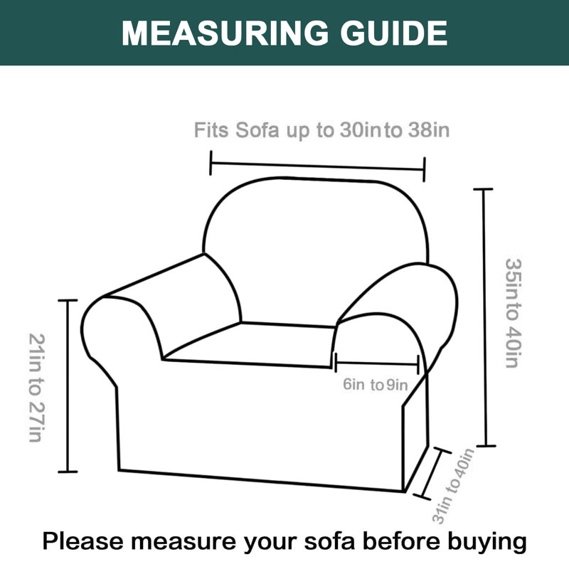 Housse de protection en jacquard pour housse de canapé extensible et lavable à la machine 1 pièce avec protecteur de meubles à fond élastique pour enfants et animaux de compagnie (1 fauteuil avec coussin)