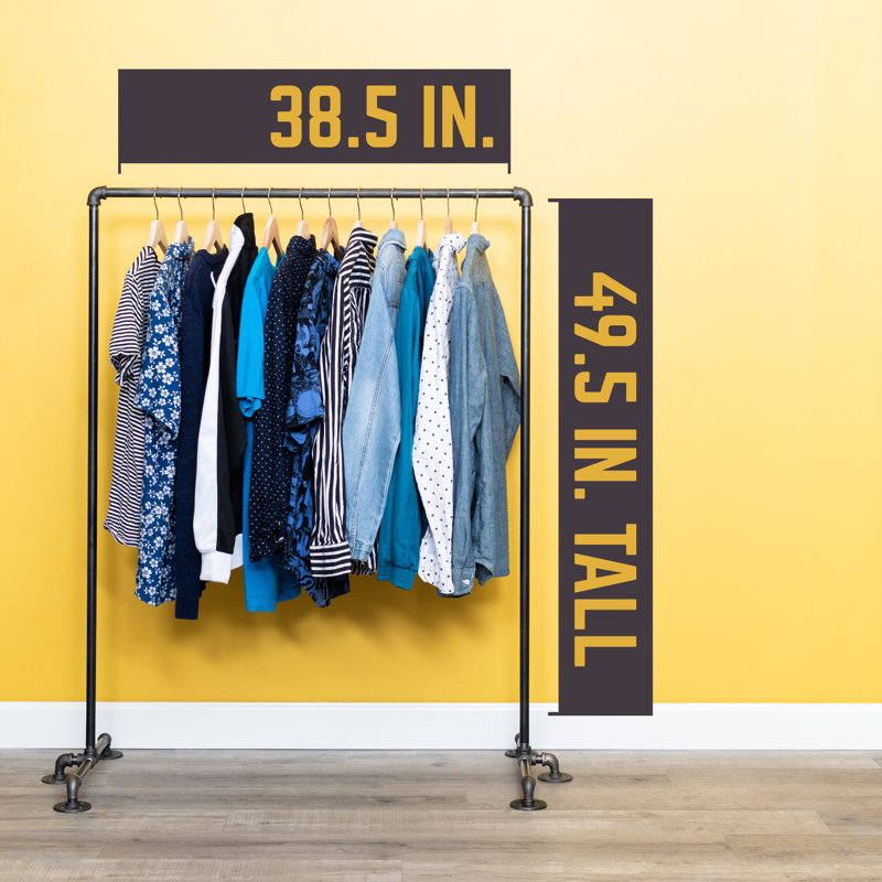 Hebgen 38.5'' Industrial Pipe Freestanding Clothing Rack