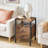 Pake 2 - Drawer 23.6" Tall Iron Nightstand with Storage and Built-In Outlets-997404395