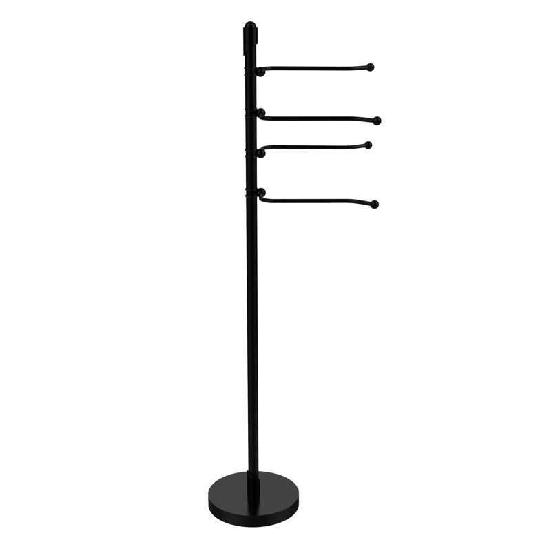 Porte-serviettes sur pied 4 accoudoirs Soho, Noir mat