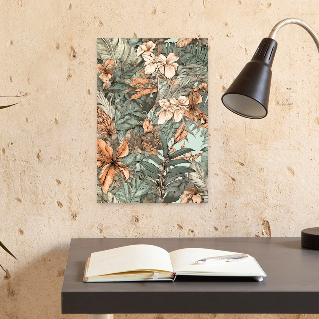 Lush Tropical Botanical Serene Vibrant Abstract Nature Tropical Wall Art Print