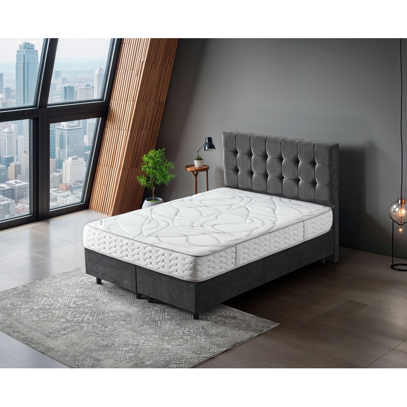 8” Vanguard Medium-Firm Mattress – Made in NJ – Durable Support & Comfort – CertiPUR-US Foam & Reinforced Coils – Fiberglass-Free – Bed in a Box