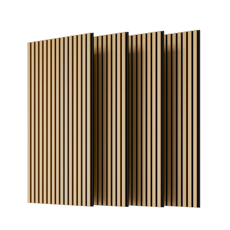 Panneau insonorisant cannelé 3D, panneaux de bois pour panneaux muraux à lattes, Chêne blanc