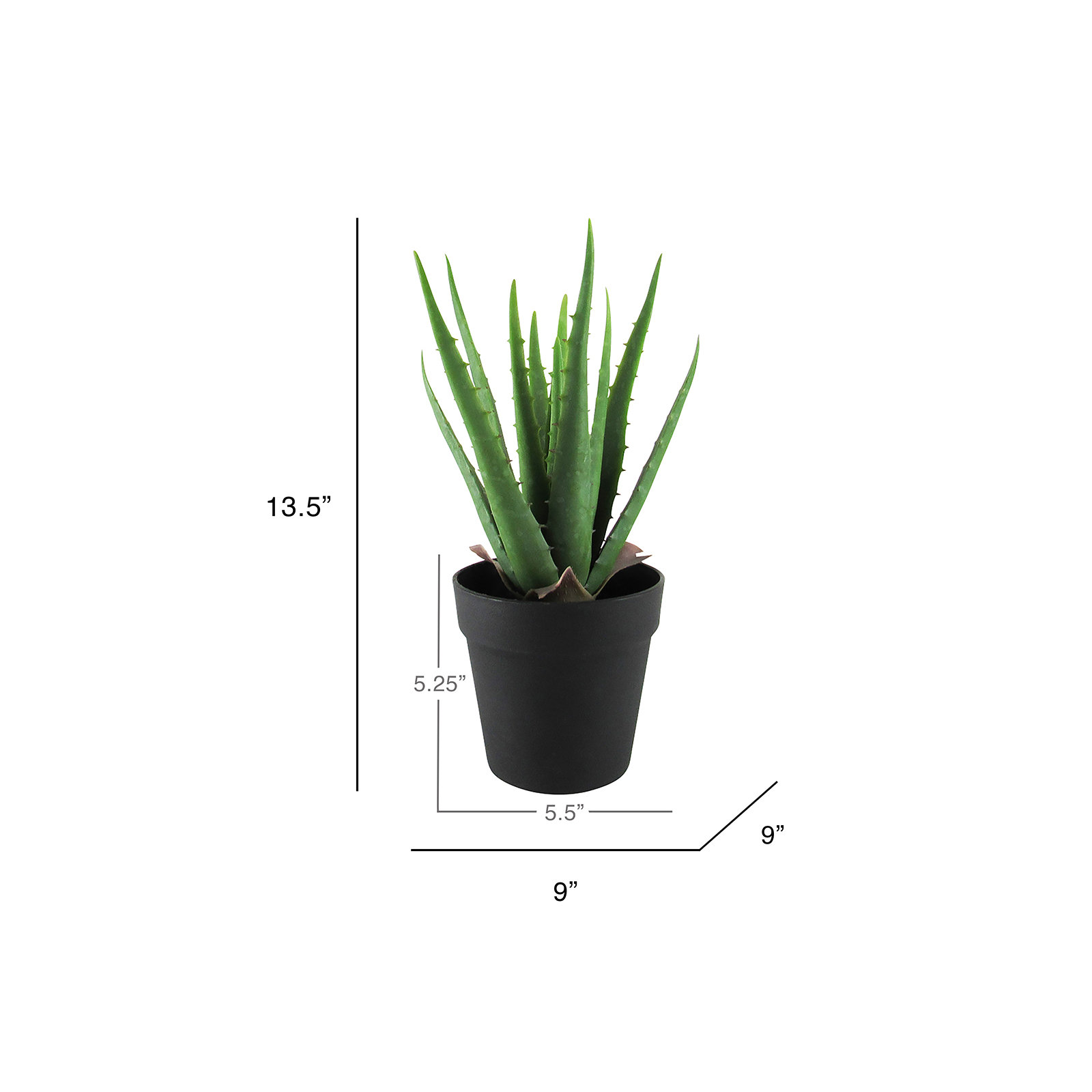 Faux Succulent Plant in Pot,  13.5"H x 9" W x 9" D