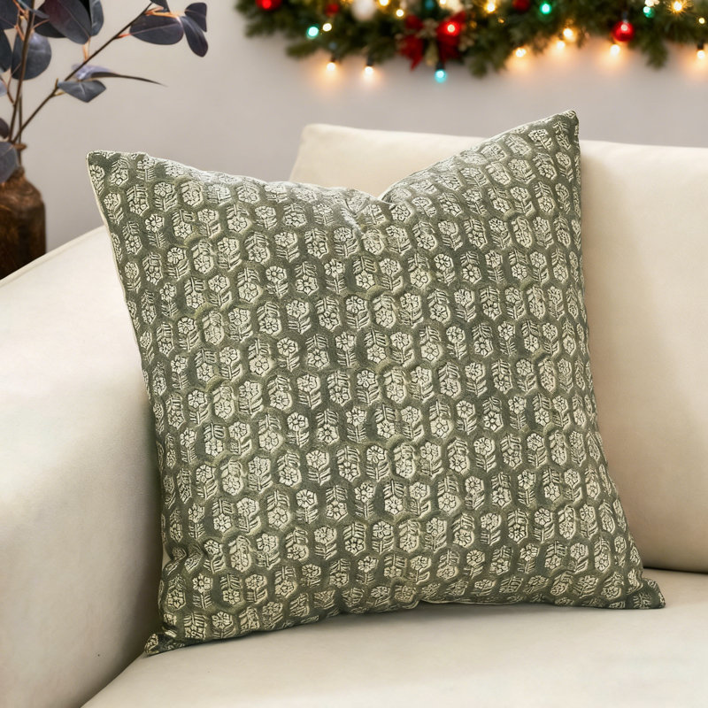 Housse de coussin Rapallo, Vert minéral, H 20 po x l 20 po