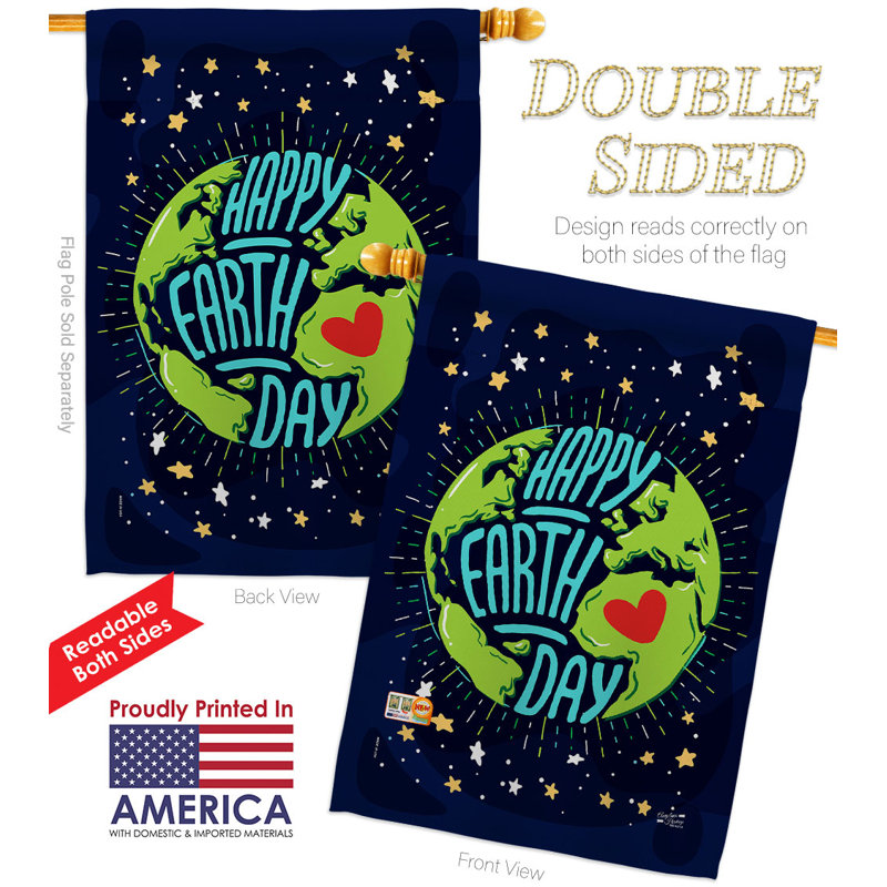 Double Sided 40 in. H x 28 in. W Polyester House Flag
