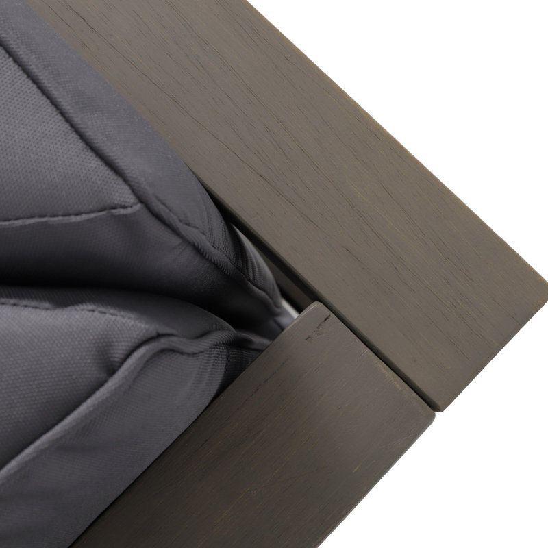 BANC D'ANGLE EN X AVEC TABLE BASSE, Gris