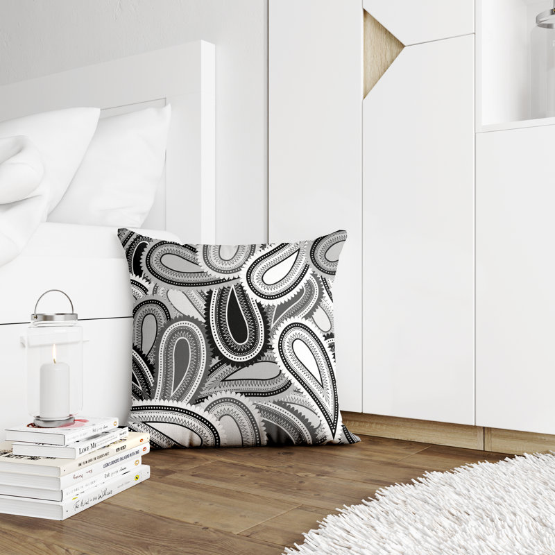 Housse et insert de coussin décoratif en polyester, L 15 po x H 15 po, Noir