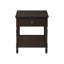 21,62 po Table d'appoint profonde avec placage en noyer foncé pour le salon, design traditionnel à 2 niveaux et brun