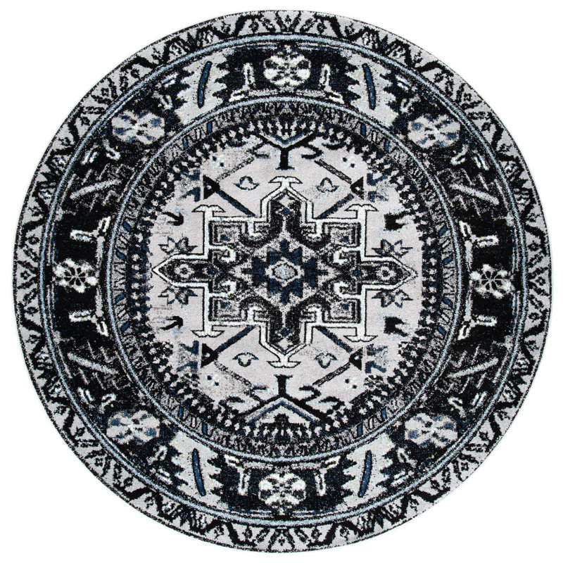 Ceana Performance Oriental Rug, Round 6'7"