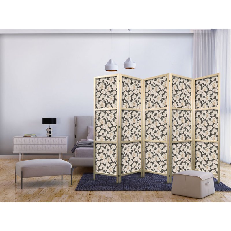 171cm H Solid Wood Folding Room Divider, 171cm H x 225cm W x 1.2cm D