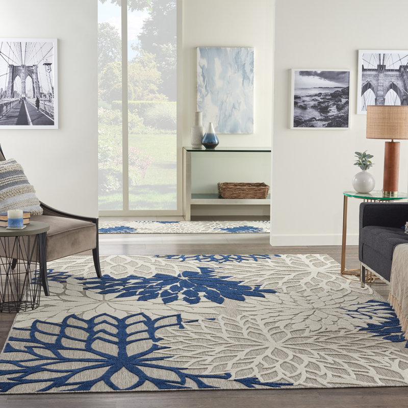 Floral Area Rug, Rectangle 107 x 168cm