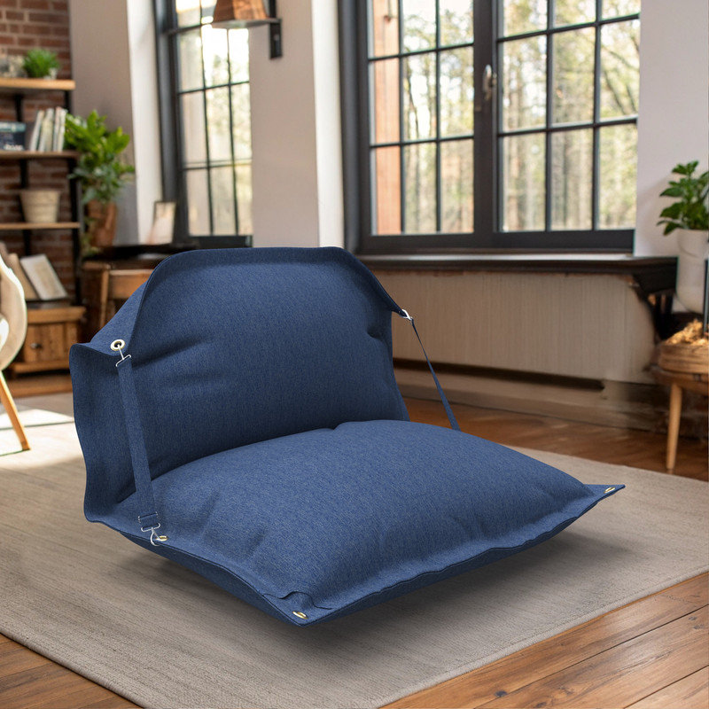Outdoor Bean Bag Chair Lounger Cover (Bag Only), 30.5cm H x 149.9cm W x 200.7cm D, Navy Blue Polypropylene / Olefin