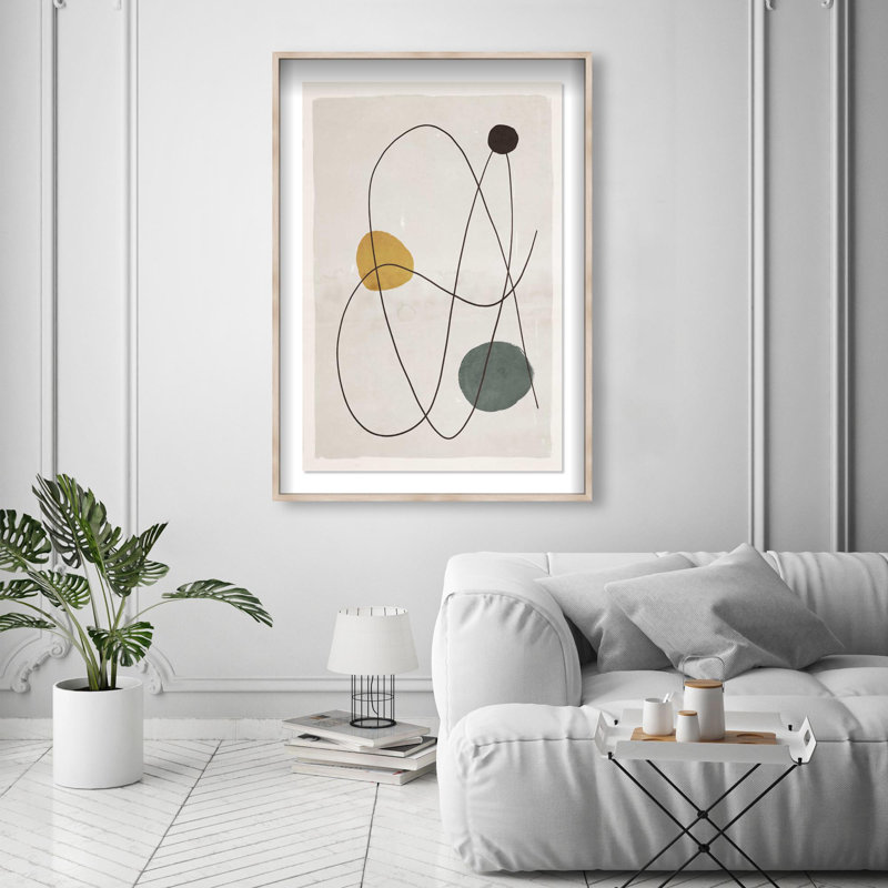 Oliver Gal Following Traces Abstract - Luxury Shadowbox Framed Wall Art, 26" H x 18" W, Cream