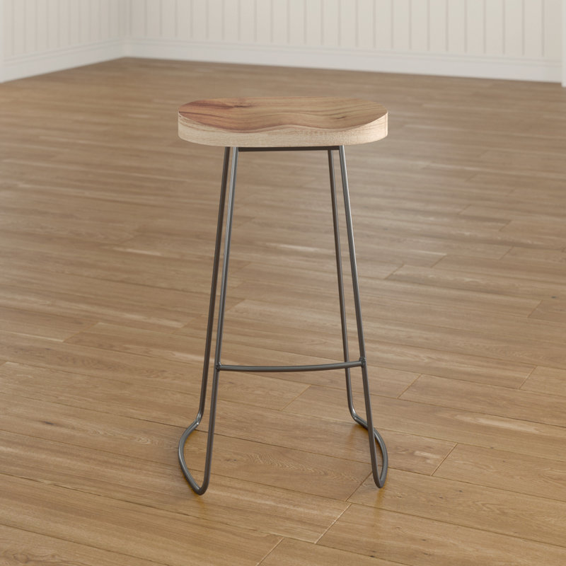 Atalaya Counter Stool with Metal Frame, Black, 21.7" H x 17.3" W x 14.6" D