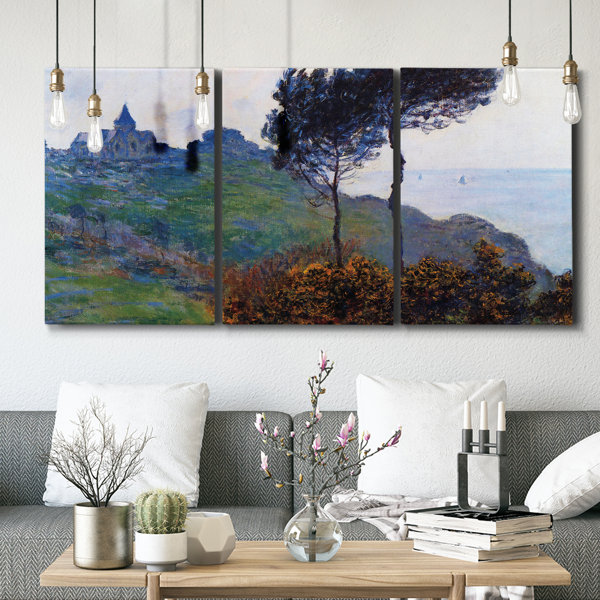 Millwood Pines Church At Varengeville By Monet On Canvas 3 Pieces Print ...