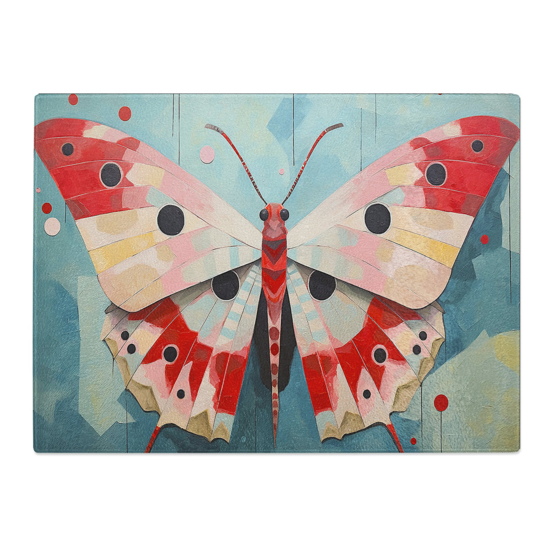 Moth Constructivism No.4  Glass Chopping Board