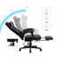 17 Stories Blandina Adjustable Reclining Ergonomic Swiveling PC & Racing Game Chair with Footrest in Black-1797474899