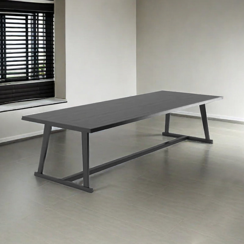 Simple rectangular solid wood dining table, 29.53" H x 78.74" L x 31.50" W
