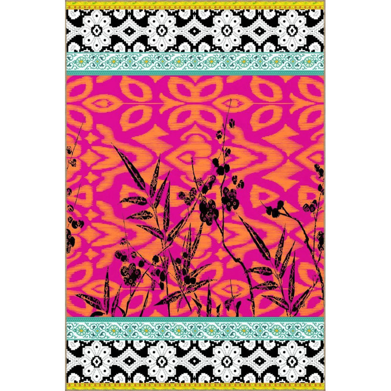 Multicolored Mixed Motifs And Floral Patterned Vintage Decorative Carpet, Runner 2'6" x 9'11"
