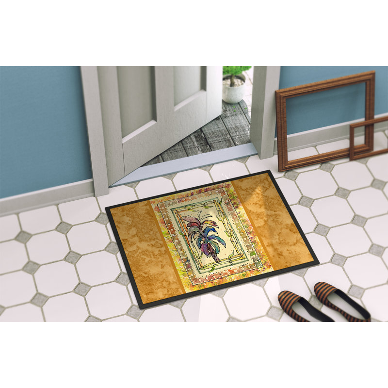 Tapis de porte d’intérieur anti-dérapant pour palmier, Rectangle 1 pi 6 po x 2 pi 3 po