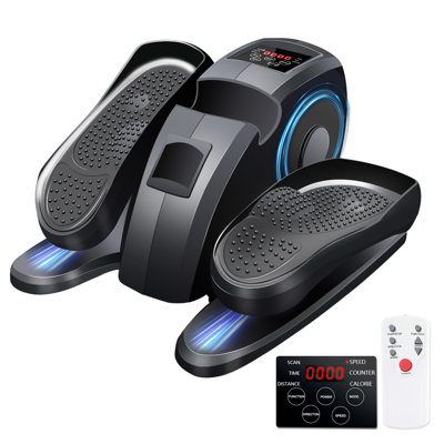 Appareil d'exercice elliptique sous le bureau Baokaler, appareil d'exercice électrique pour les jambes ElipseFit pour personnes âgées, 12 vitesses réglables avec télécommande, noir