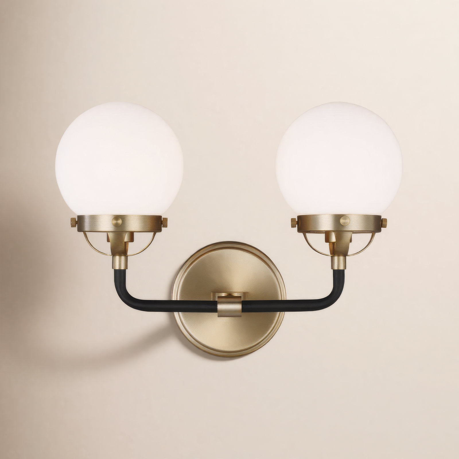 Newport 2-Light Steel Vanity Light , Satin Brass, No 