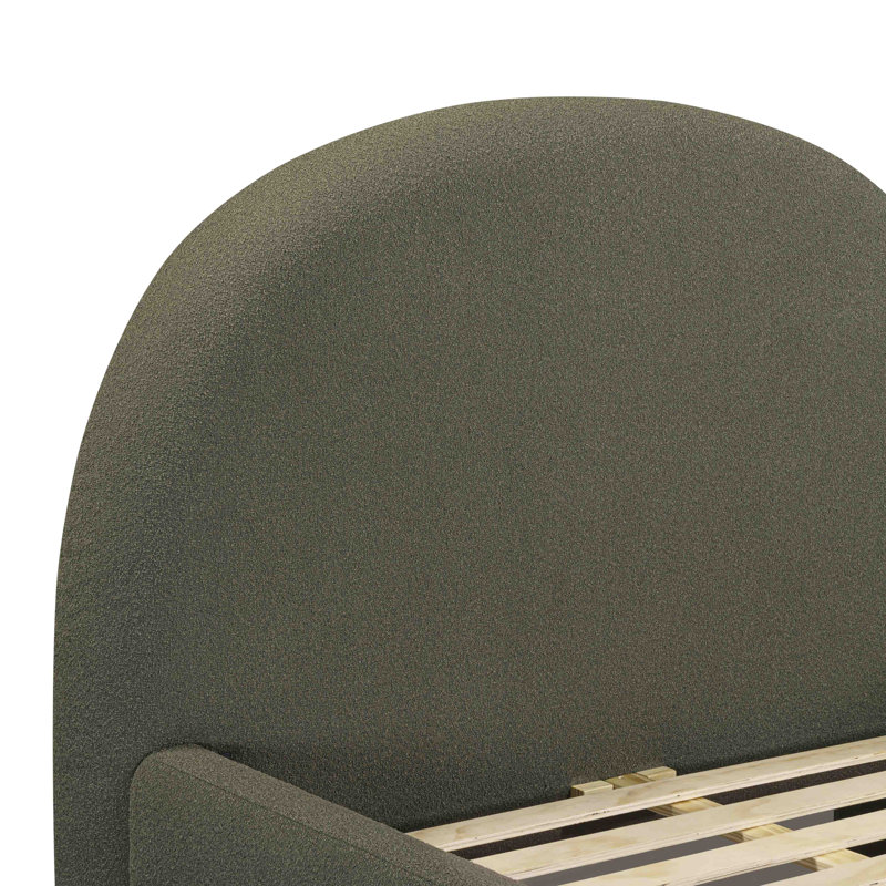 Grand lit Orphea Kale Green Boucle, Grand, Vert