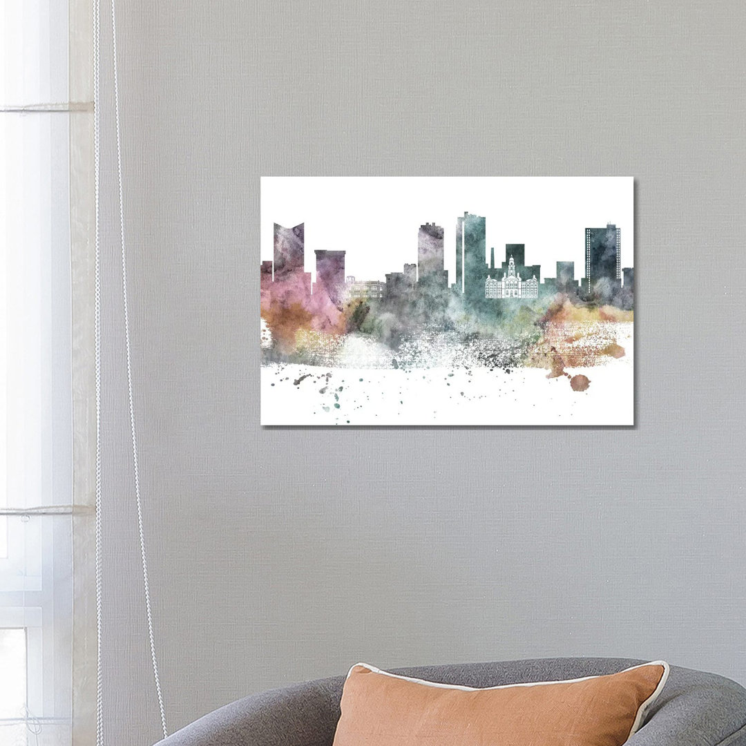 Fort Worth Pastel Skyline by Wall Decor Addict - Wrapped Canvas Painting