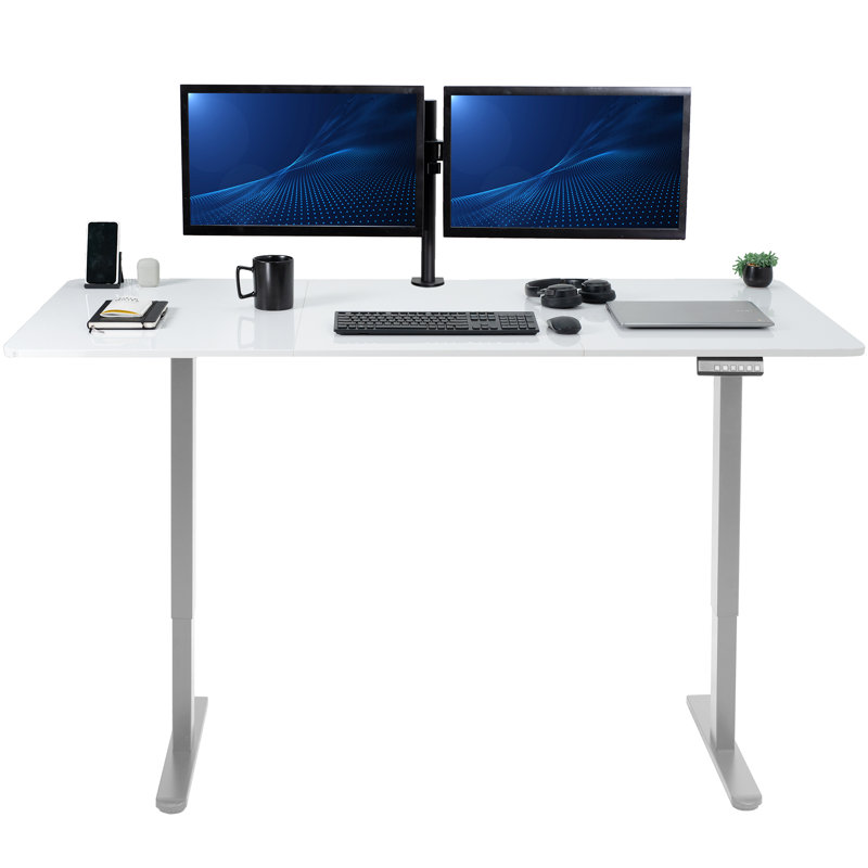 VIVO Electric Dual Motor 71” x 30” Standing Desk, E2B7B Series, Whiteboard/Gray
