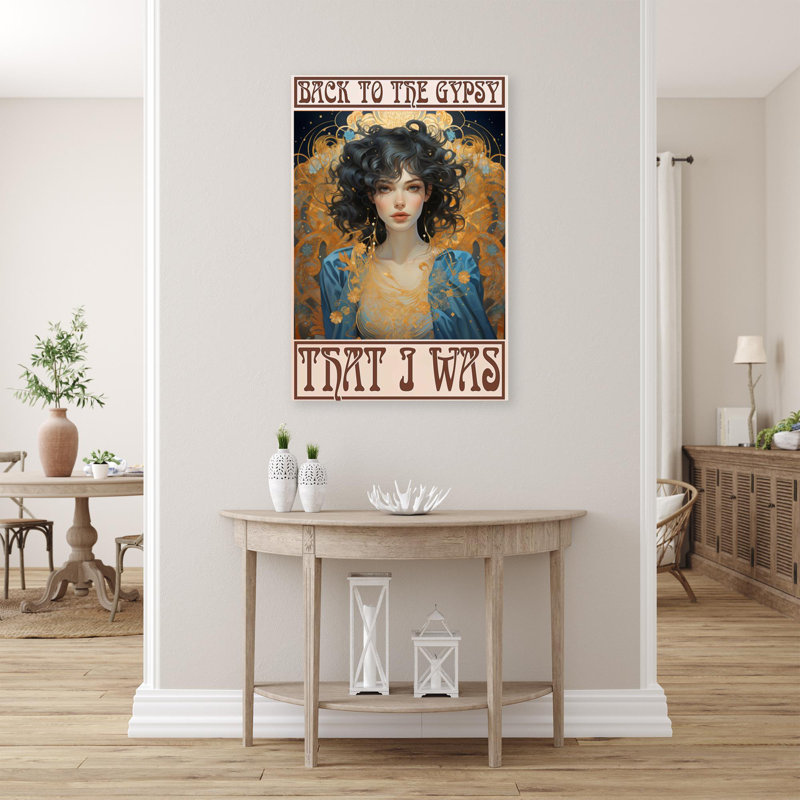 «Woman Back To The Gypsy», reproduction d'art graphique sur toile tendue 1 pièce, H 36 po x l 24 po x P 1,25 po