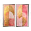 «Pink and Gold Flow Arcs», ensemble d'art mural moderne sur toile abstraite-1966176977-2058721176