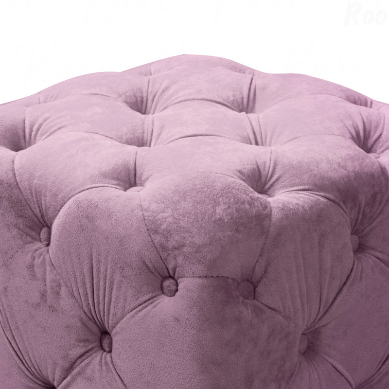 Repose-pieds rembourré en velours Modern, Mauve