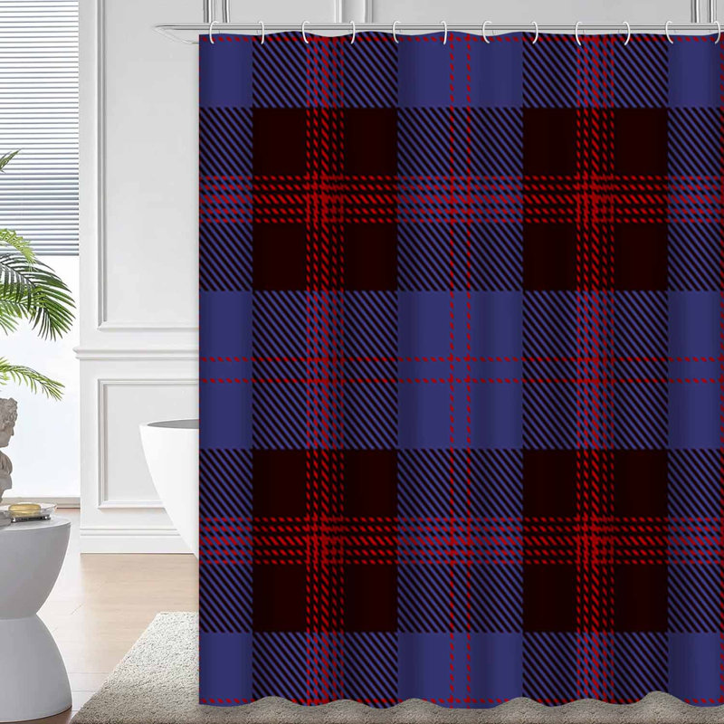 Rideau de douche Tartan, L 72 po x l 78 po