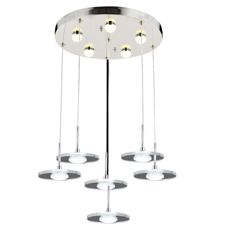 Luminaire suspendu géométrique à 6 lumières DEL