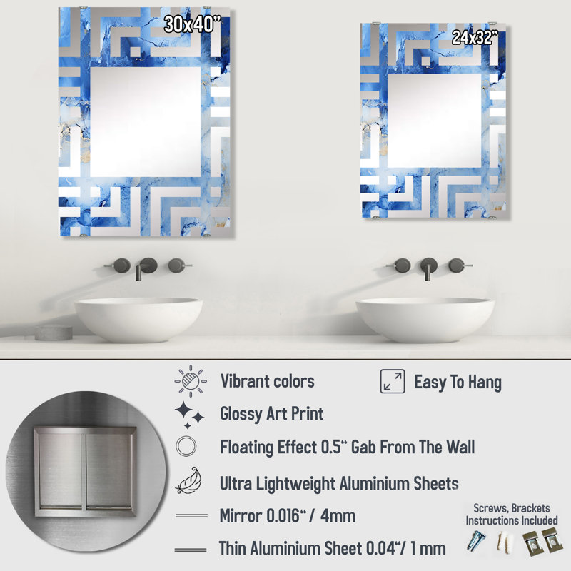 Armaan - Miroirs muraux en pierre, 40 po x 30 po