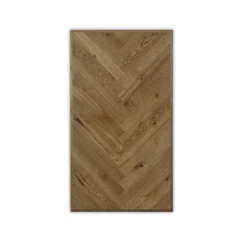 Medora Oak Metal Base Dining Table, 76cmH  x 140cmL  x 90cmW, Brown Oil