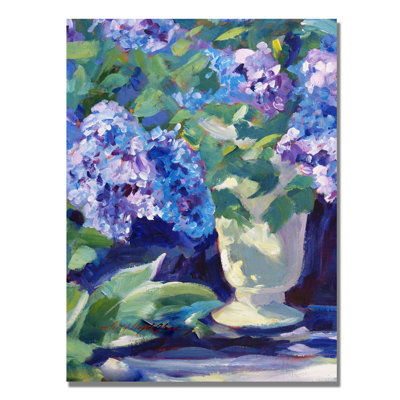 « lavendar hortensias » par david lloyd’s glover, reproduction d’art sur toile tendue encadrée