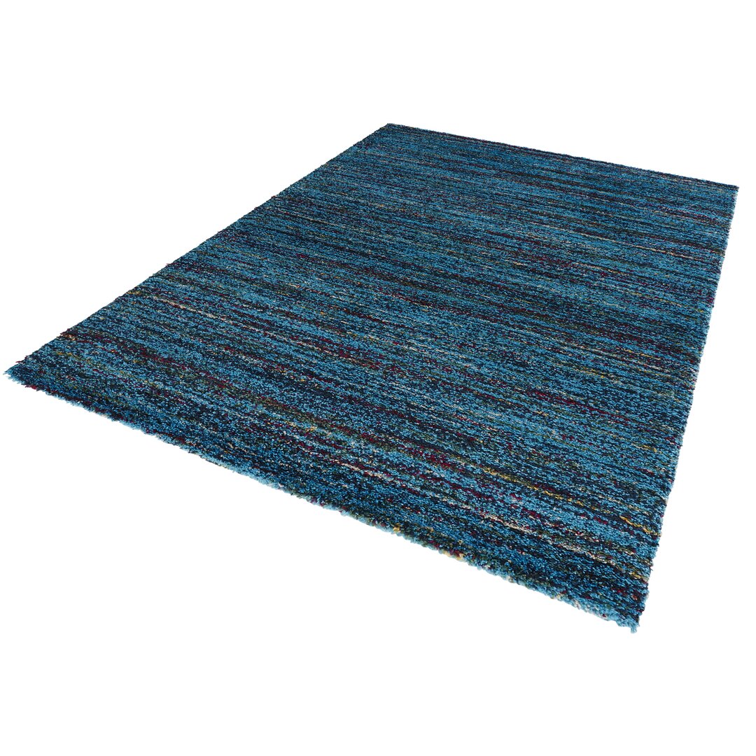 Chic Hochflor Teppich - Langflor Shaggy Flauschig Flokati für Wohnzimmer, Schlafzimmer - Blau